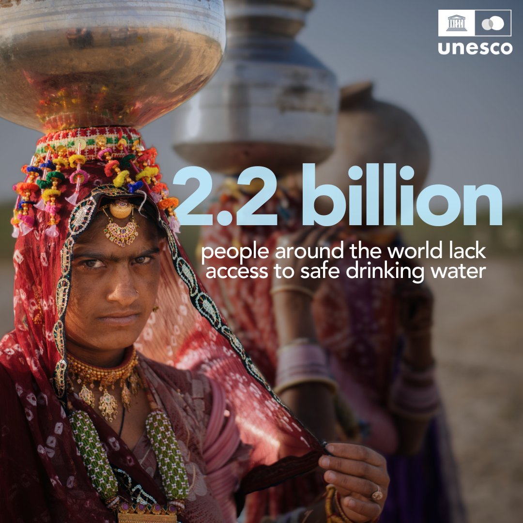 Water is one of the world´s most precious resources.

Yet, global water scarcity is occurring at an alarming rate.

Let’s stand up for the 2.2 billion people who won't have access to safe water at home.

unesco.org/reports/wwdr/e… #WorldWaterReport