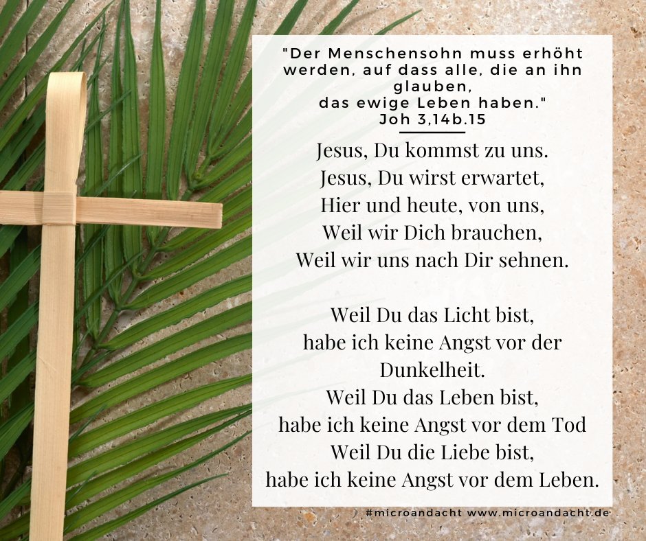 Die #Microandacht an #Palmsonntag stammt von Pfarrerin Eva Meisel aus Bönen.