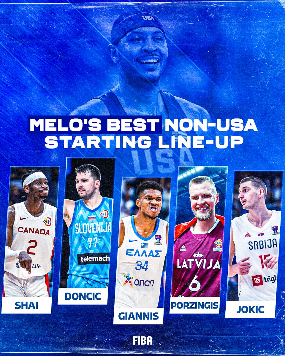FIBA's tweet photo. Do you agree with Melo's picks? 💭 https://t.co/2KxX3yjTuN
