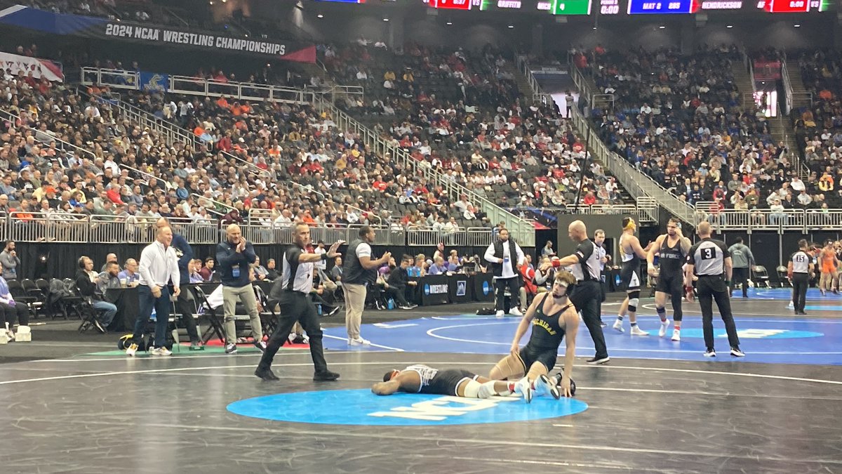 Shane Griffith walks off the mat for the final time as a five-time All-American, the guy who saved Stanford sports and an all-time great New Jersey wrestler. A lot of respect for Sugar Shane in this arena right now. #njwrestling
