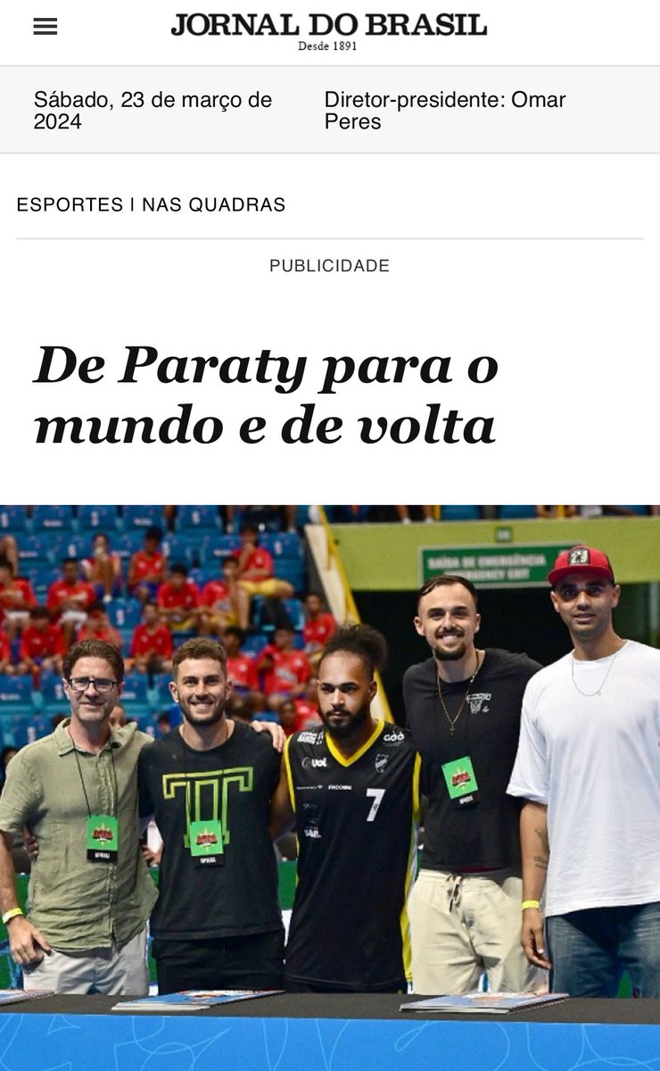 Honored to be featured in Jornal do Brasil. Muito Obrigado @prr2008 jb.com.br/esportes/nas-q…