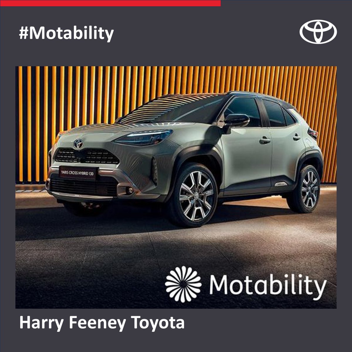 Discover your dream Toyota with our hassle-free Motability offers at Harry Feeney Toyota starting from £NIL Advance Payment. 🚗💫Check out all the deals here: bit.ly/48OommF 
T&C’s apply. Visit our website for more details. 🌟