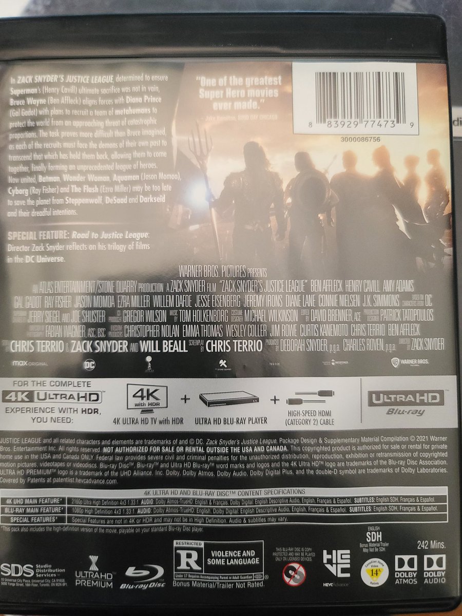 TheMetalWhovian's tweet photo. #NowWatching my favorite movie & imho, the best CBM in celebration of its 3rd Anniversary, #ZackSnydersJusticeLeague. Time to ride this epic & emotional rollercoaster again!
#ZackSnyder #ChrisTerrio #WillBeall #PhysicalMedia https://t.co/8qEguv5yDB
