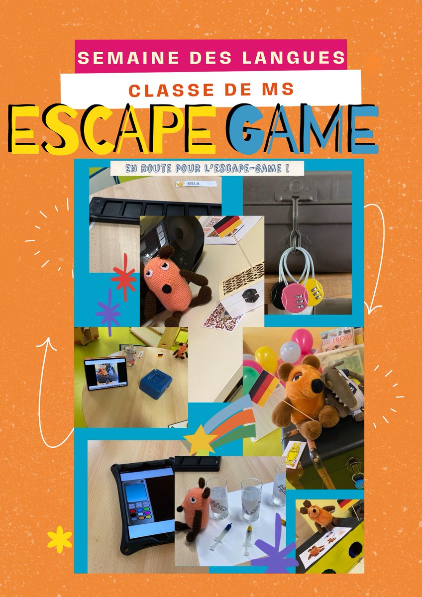 #semainedeslangues2024 #ecoleElysee mise en place d'un escape-game en allemand dans une classe de MS sur le thème des couleurs, très belle expérimentation avec des élèves très performants @DSDEN55 @Forveil21 @ienverdun . Tout pour mettre en place sur sites.ac-nancy-metz.fr/dsden55/?p=4894