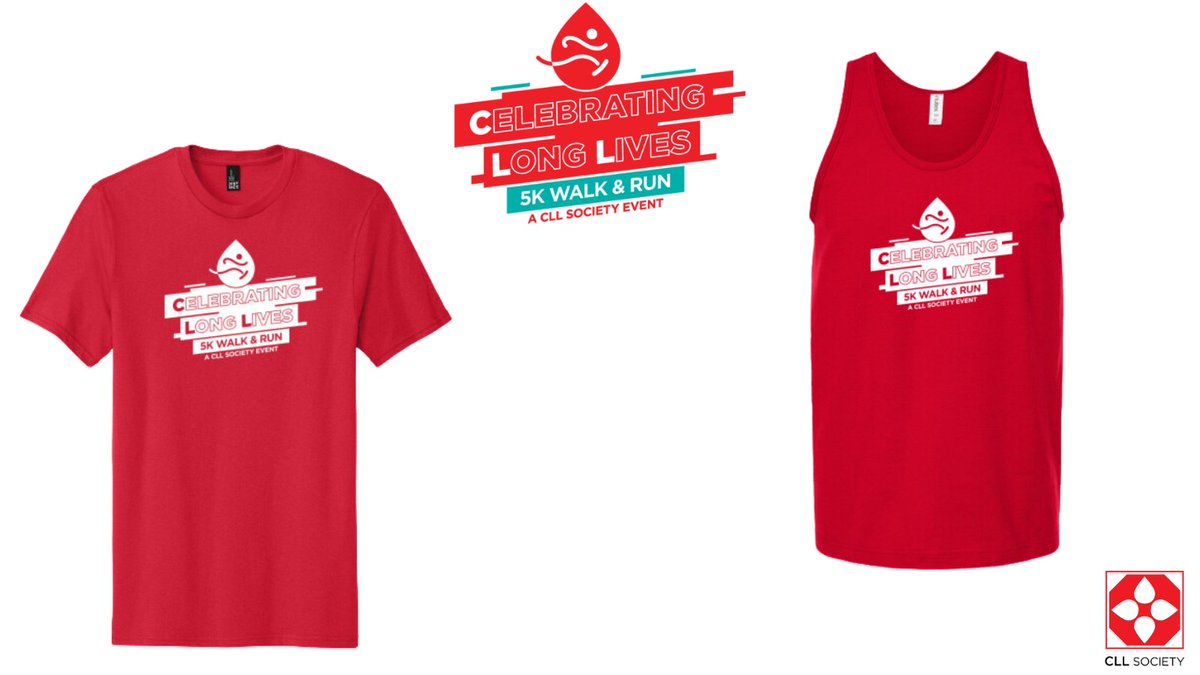 Check out the t-shirt and tank top designs for our 5K event! There is just 1 week left to register by to receive your shirt before the event. Join CLL Society on May 11 to support all those impacted by CLL: bit.ly/3OFdhNs  #CelebratingLongLives #CLLS5K24