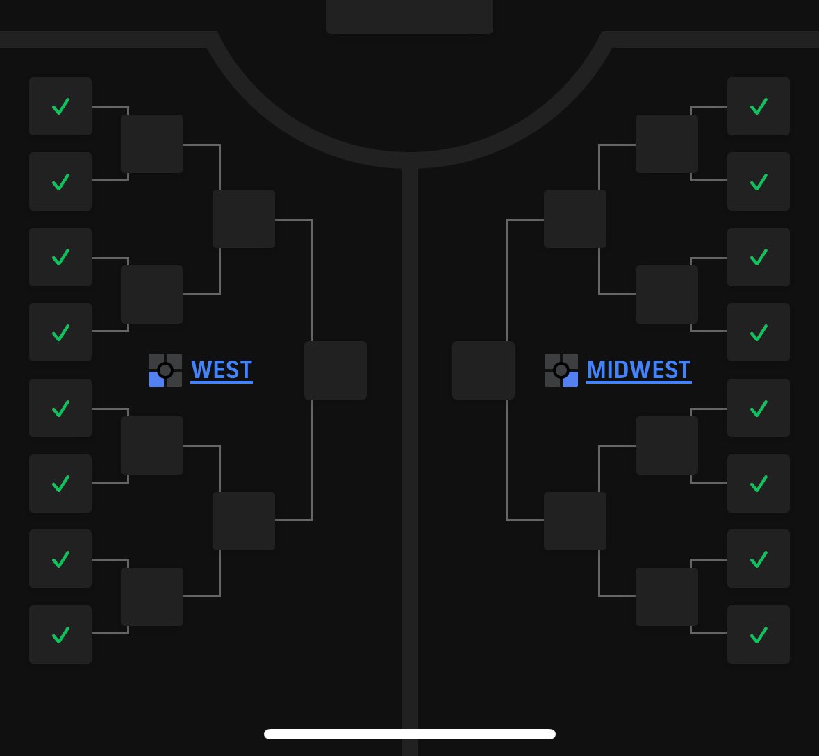 tntbracket's tweet image. Wow!!! Brien McCartney ties the record!! 2 PERFECT regions! #TNT24