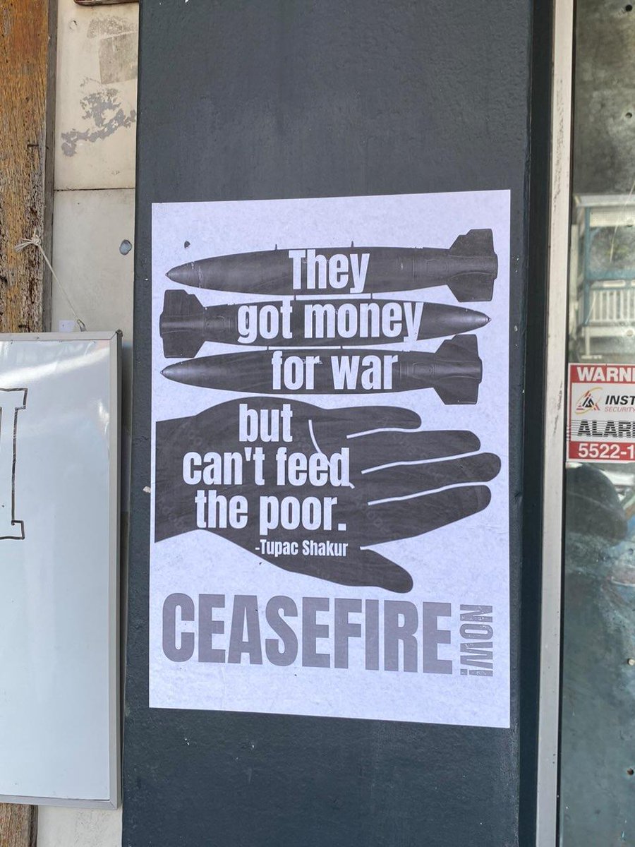 'They got money for war but can't feed the poor' Poster spotted in Meanjin / Brisbane