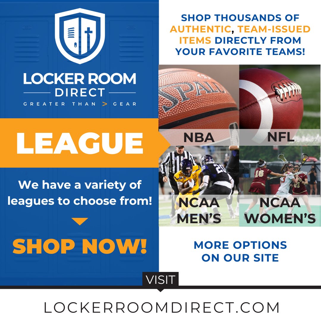 Ready to gear up like a champion? Check out our online sports store for a variety of sports leagues to choose from! Whether you're a die-hard NBA, NFL, NCAA, MLS, or MLB fan, we've got you covered. 🏀⚾️🏈⚽️ 

Shop now at lockerroomdirect.com 

#TeamPride #SportingGear #ShopNow