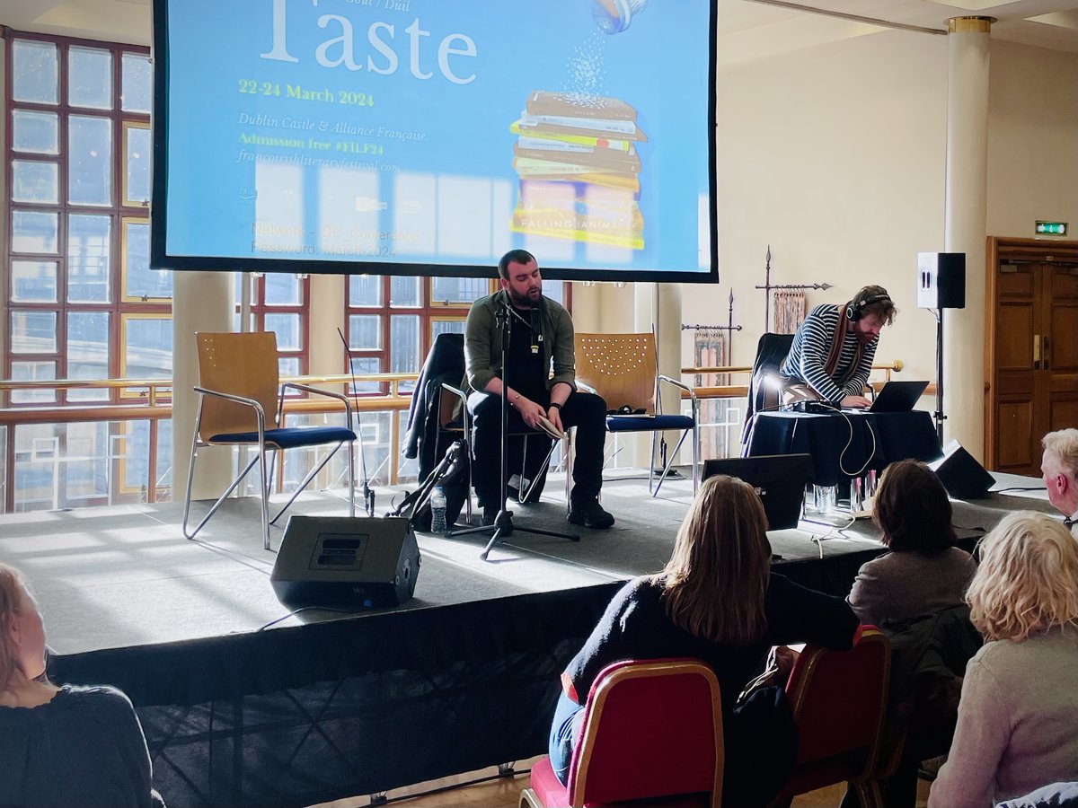 #FILF24 Franco-Irish Literary Festival Day 2 at @dublincastleOPW: amazing #Slam #poetry performance with Stephen James Smith... Still coming up, exclusive interview of Irish playwright Marina Carr at 5.45pm! Full programme 👉 bit.ly/4c8Lhft