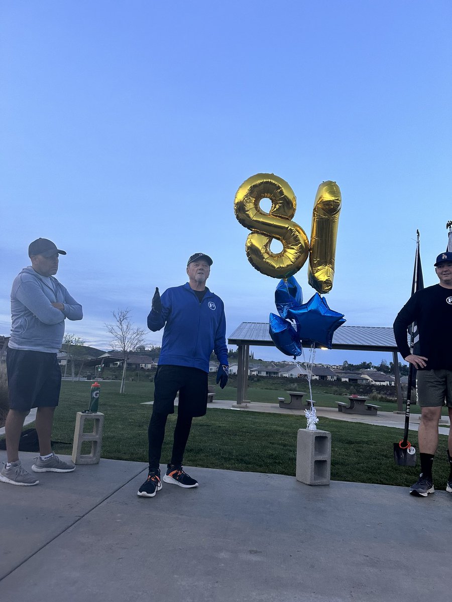 F3 Temecula (@f3temecula) on Twitter photo Happy 81st birthday to Blue!
You’re our boy! Respect x4!
Our weekend warrior and the true model of consistency.  Thank you for inspiring all of our PAX to keep showing up.  👊💙
<a href="/F3Nation/">F3</a> @F3Battle #f3nation #mensworkout #nooyo Happy 81st birthday to Blue!
You’re our boy! Respect x4!
Our weekend warrior and the true model of consistency.  Thank you for inspiring all of our PAX to keep showing up.  👊💙
<a href="/F3Nation/">F3</a> @F3Battle #f3nation #mensworkout #nooyo