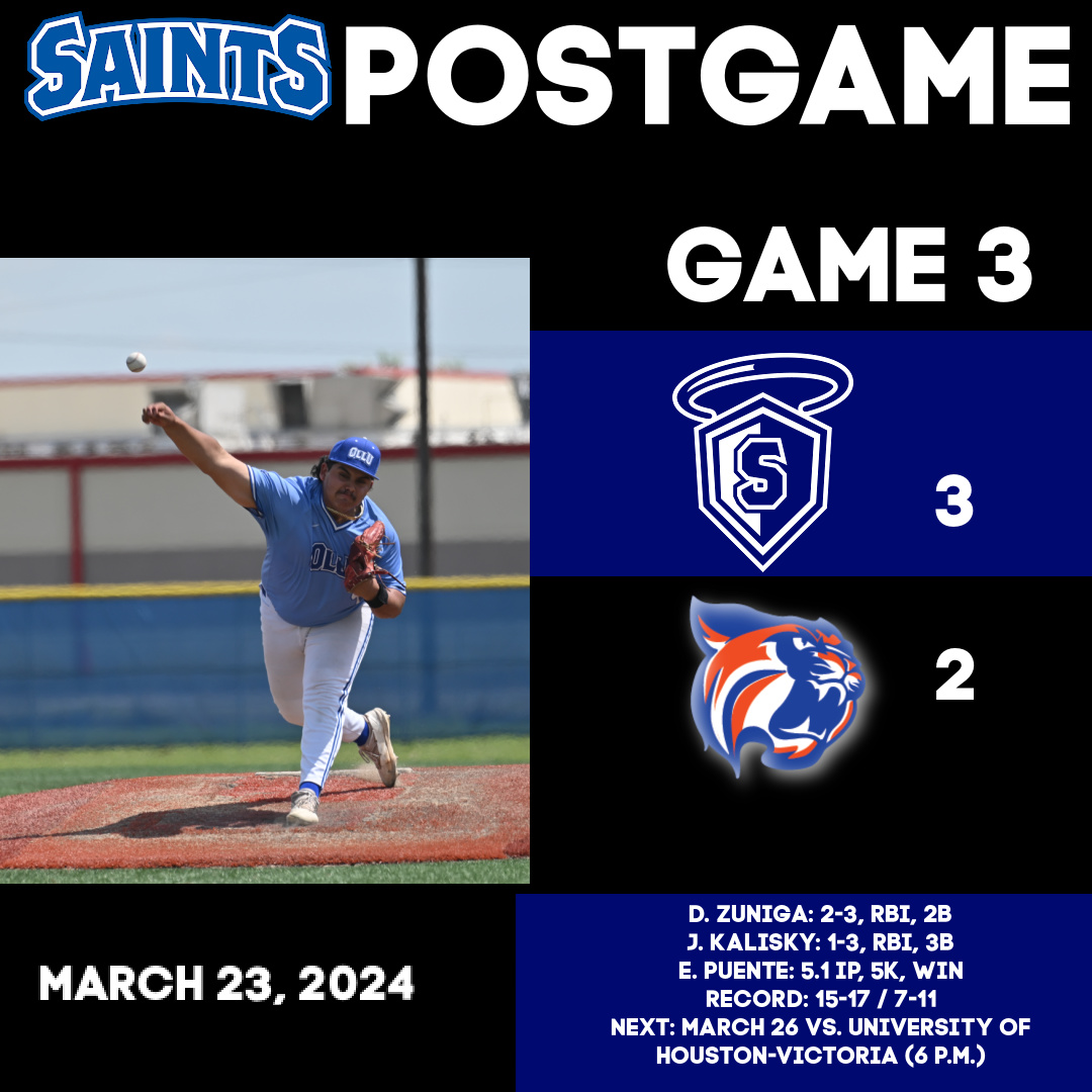#SaintsPostGame: #OLLUBaseball closes the series with a 3-2 win over Louisiana Christian University. Full article will be published soon. #WingsUpSaints