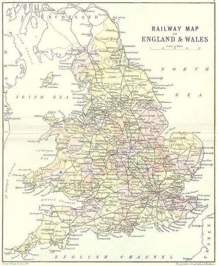 I love this UK railway map from around 1890. Imagine all those stations! #railways #nostalgia