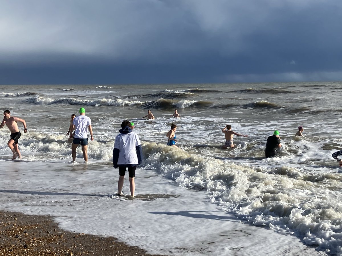 Journalists and others swam in ten different Brighton Beaches in seven countries to continue to raise attention to the wrongful detention of Evan Gershkovich. Evan was a big fan of Brighton Beach Brooklyn and England. This is us in England #istandwithevan #iswimwithevan