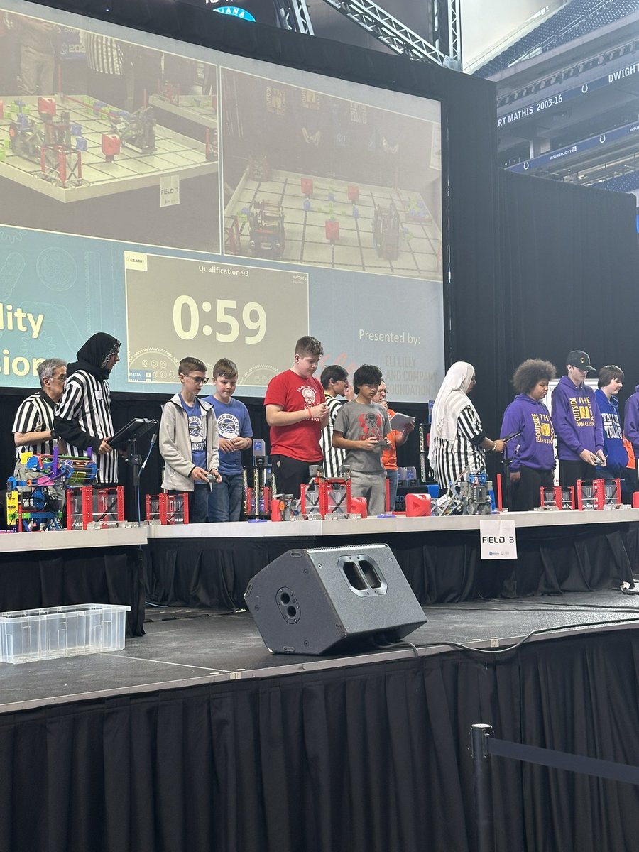 DudleyScience's tweet photo. The Selma Braves Robotics teams had a great showing today at Lucas Oil Stadium at the State Robotics Championships! #selmabraves #lpselma https://t.co/IZkpj6z9NU