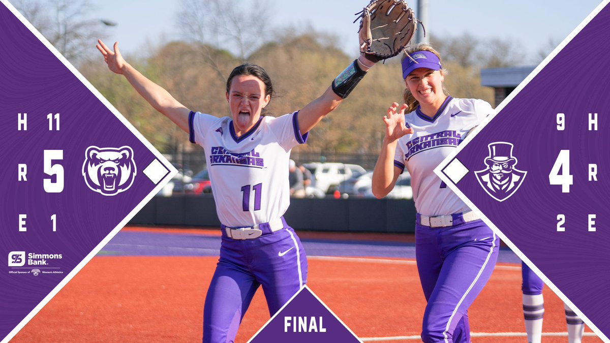 Final | BEARS WIN!!! A massive day from Kylie Griffin (4-4), Morgan Nelson (2-3/BB/1 RBI) and Bailie Runner (7 IP/1 R/0 BB) in the circle. We split the double header looking to get the series win tomorrow!