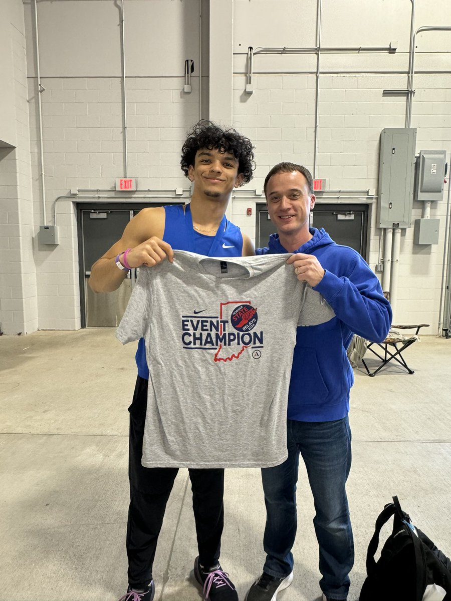 Great day! New Indoor State Track record for Long Jump! 23’ 7.5” and first place. @HSEAthletics @HSEStrength @HSEBoysTF