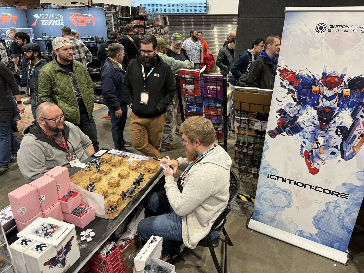 Demos are underway at Adepticon booth 502, now until 4pm! Come check out ignition:core!

#ignitioncore #ignitioncoregames #adepticon #tabletopgames #miniaturegaming #miniaturepainting #mecha