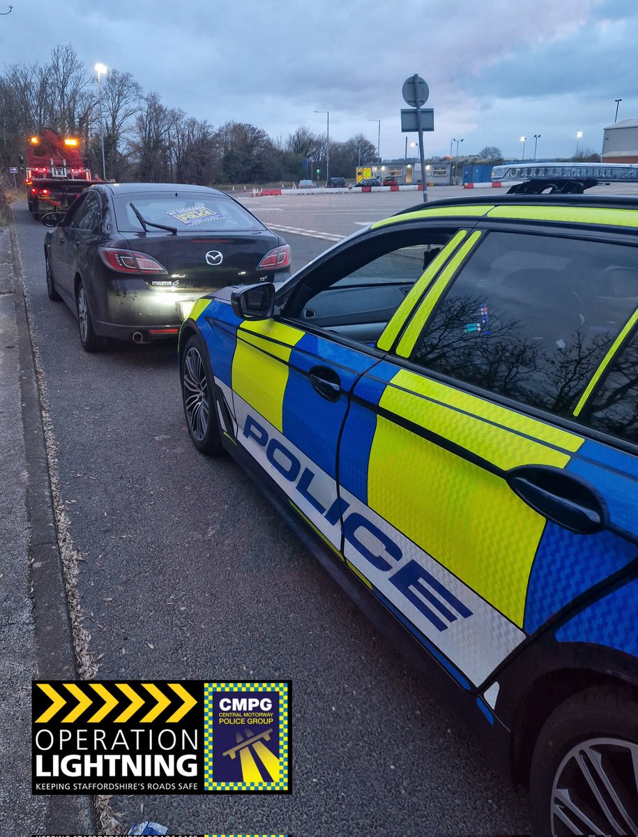 This 🚘 ran out of fuel in front of 1 of our 🚔 Unfortunately, the driver has been a resident in the UK for over 12 months, meaning his international driving licence is no longer valid ! #seized for no licence, no insurance. @DriveInsured @StaffsPolice #OpLightning