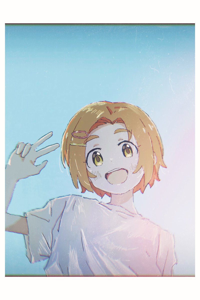 ryuzaki kaoru 1girl solo looking at viewer smile open mouth short hair shirt  illustration images