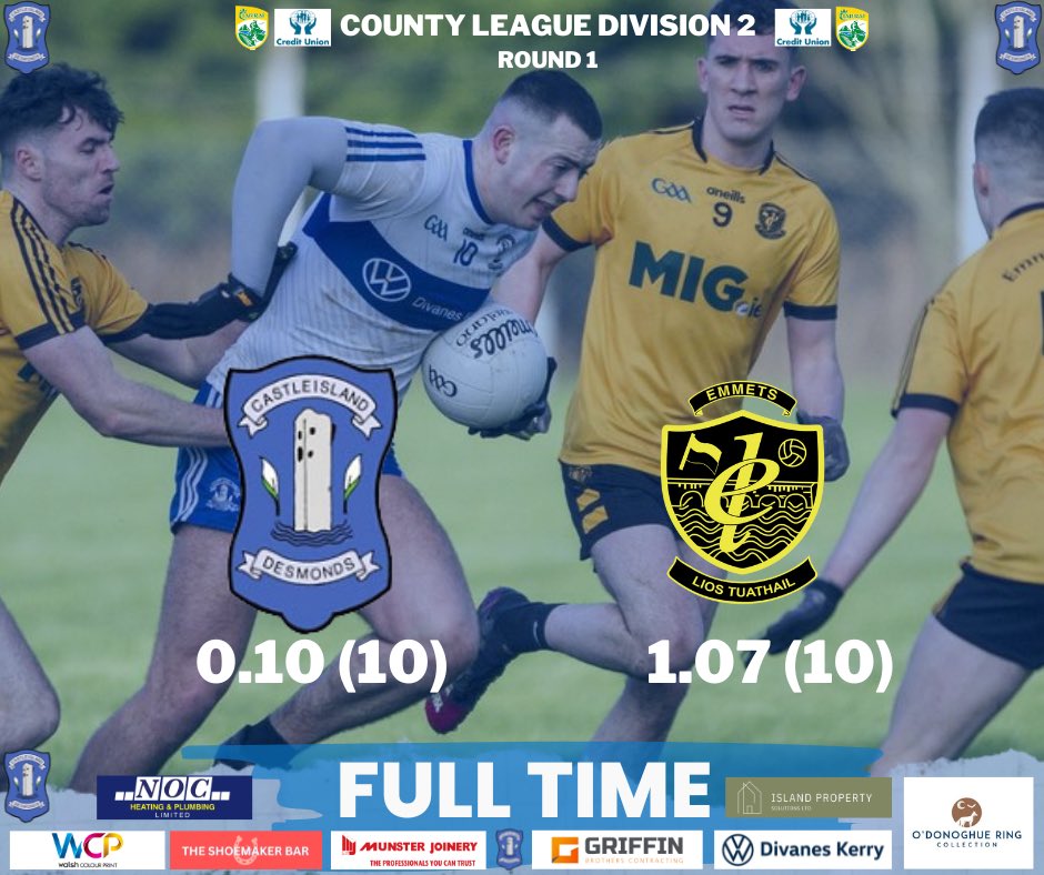 Full time in Moanmore and the points are shared 🔵⚪️

It ends:
Desmonds 0.10 (10)
Emmets 1.7 (10)

🔵⚪️
#nadeasmúnaighabú #onedesmonds 
<a href="/radiokerrysport/">Radio Kerry Sport</a> <a href="/Kerry_Official/">Kerry GAA</a> <a href="/EmmetsCLG/">Listowel Emmets GAA</a>