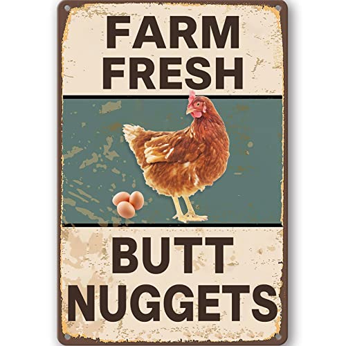 I just received Vintage Metal Signs Chicken Coop Signs for Farm Yard Decor, Farm Tin Signs for Home Kitchen Outdoor Decor, Fresh Butt Nuggets - 8×12 inches - Chicken farm from sleepinglunadesigns via Throne. Thank you! throne.com/xakaila #Wishlist #Throne