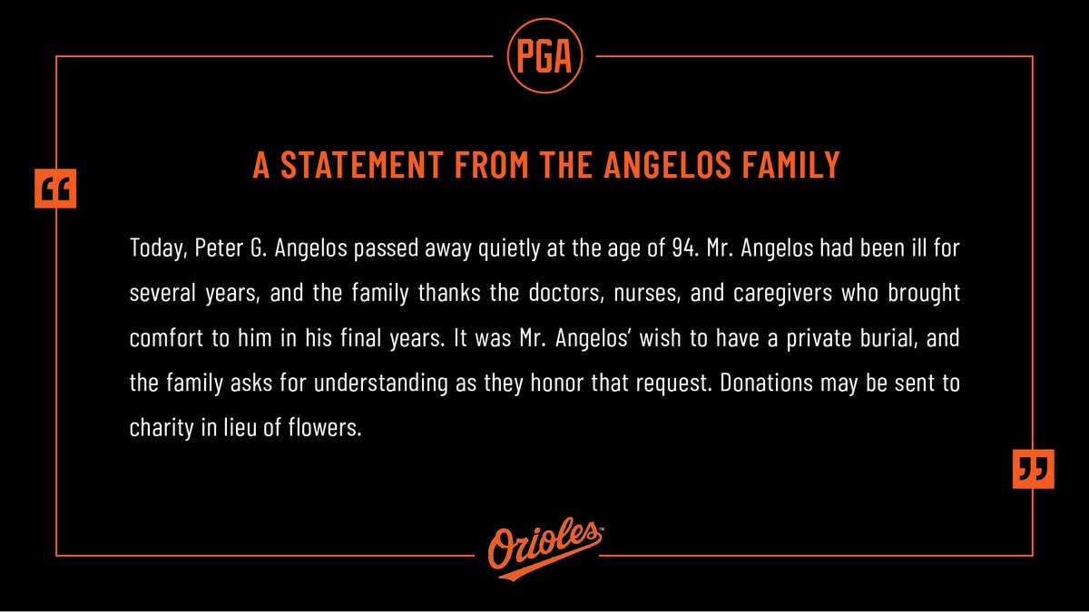 A statement from the Angelos family: