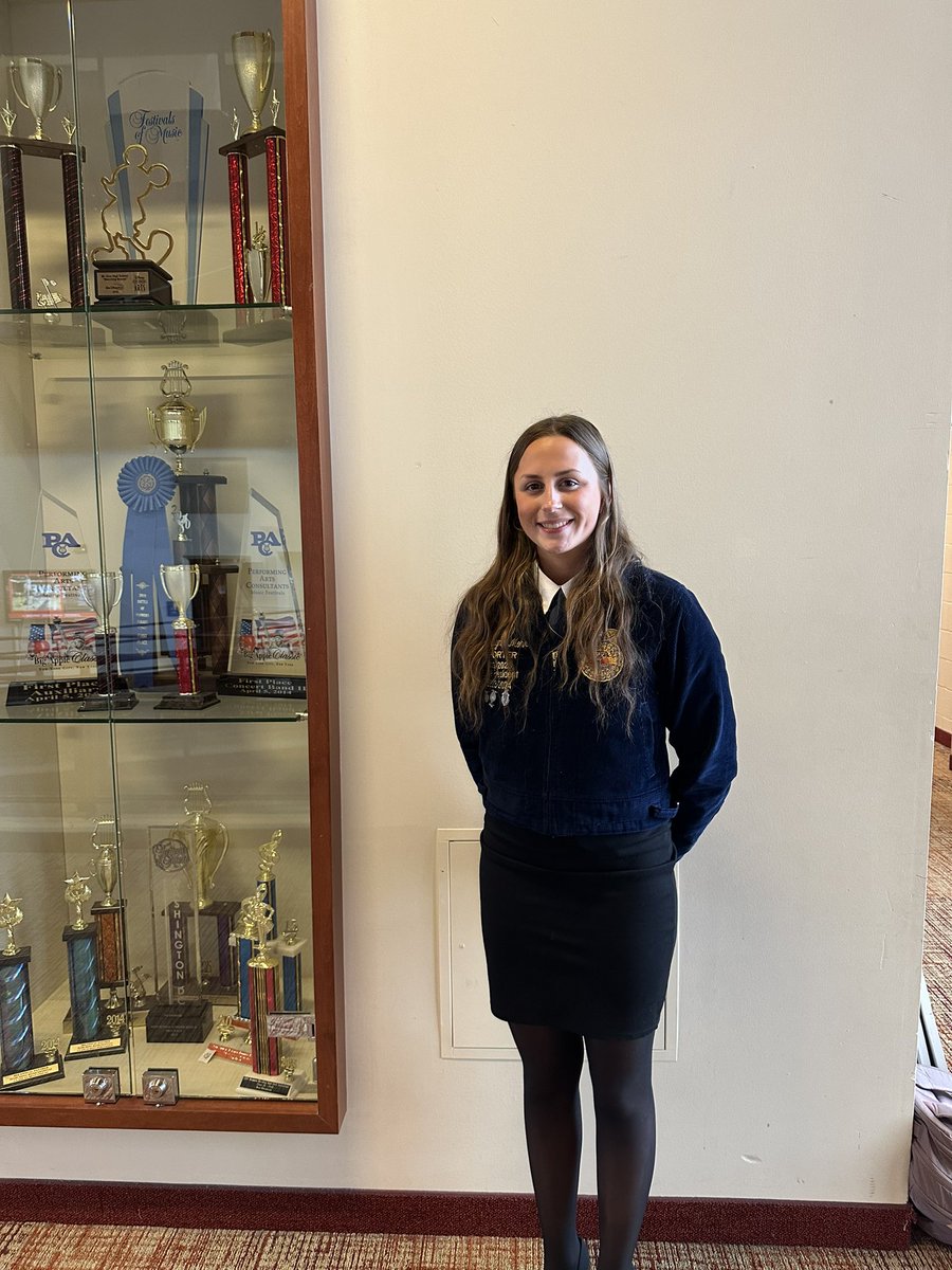 Congrats to <a href="/redbudffa/">Red Bud FFA</a> Vice President Madey Mohr. She interviewed today for her State Proficiency in Agriculture Services and placed 3rd! #RedBud132