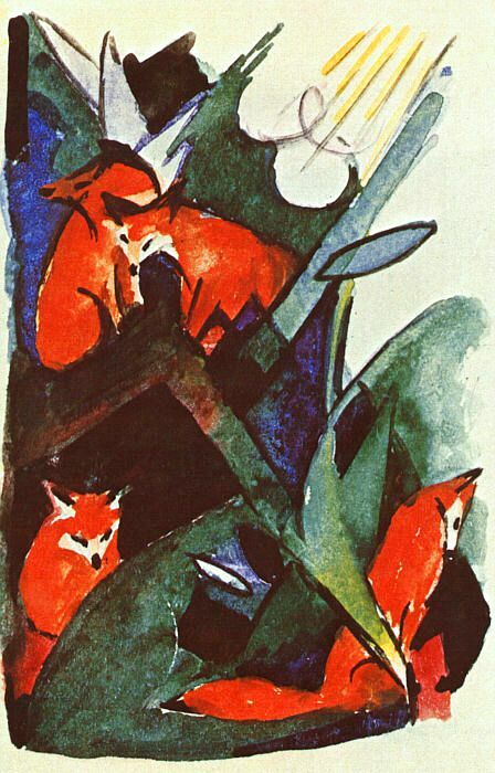 Four foxes wikiart.org/en/franz-marc/…