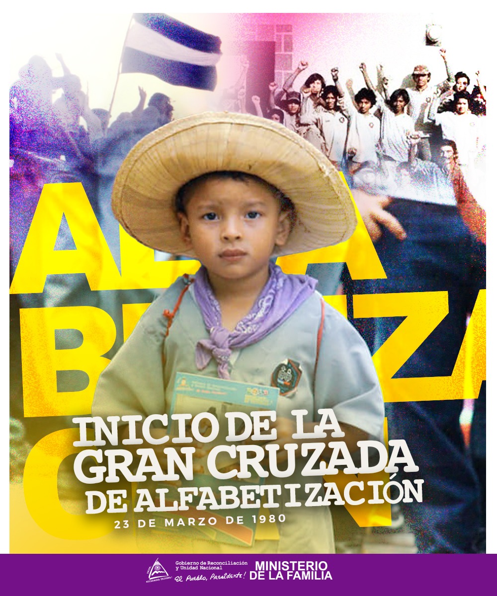 44 años del inicio de esta histórica iniciativa que transformó vidas y comunidades enteras en #Nicaragua.
La revolución garantiza las victorias educativas para construir un futuro más brillante. 📖✍️❤️🖤

 #4519LaPatriaLaRevolución
#LeonRevolucion