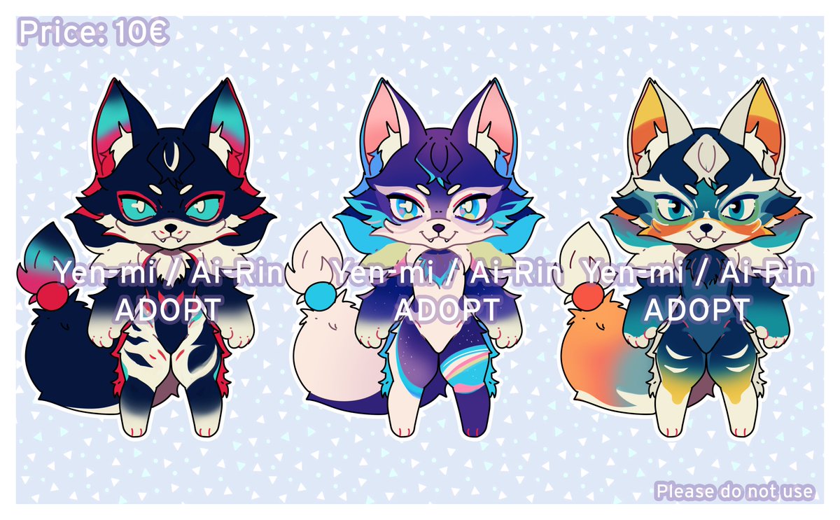 COLLAB ADOTS WITH YEN-MI If interested and you don´t have a Toyhouse account, you can contact either me or @/yen_mi1 here to claim them (Though toyhouse is easier to transfer them <3) All info and post of them on the link