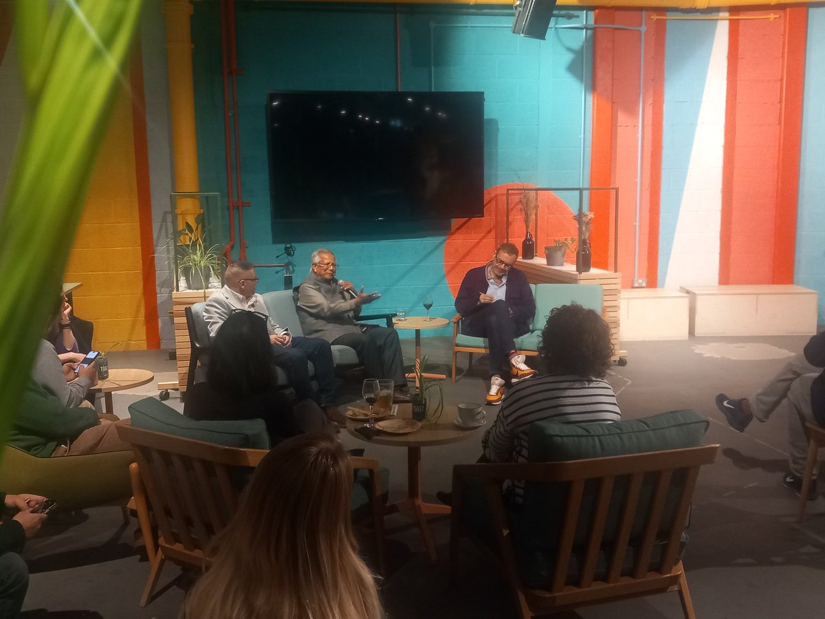 .@SocialEnt_UK is proud to be hosting this conversation between @peteholbrook and Nobel Peace laureate and champion of social enterprise Professor Muhammad Yunus at the Good Company café