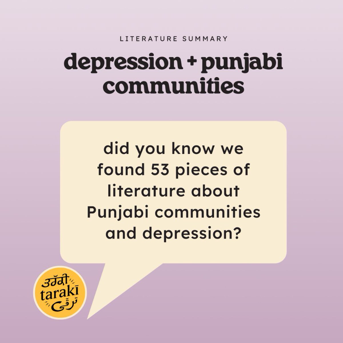 have you read our literature summary on depression + punjabi communities? download the full report through the link below to further explore the diverse themes and topics covered in these 53 pieces of literature! taraki.co.uk/knowledge-hub/… ☀️