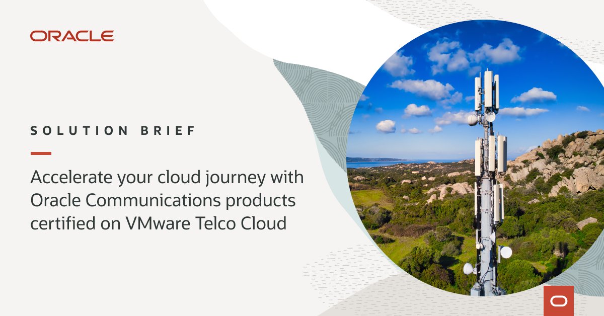 rajivksingh's tweet image. Oracle Communications has successfully completed two certifications on @VMWTelcoCloud, allowing CSPs the flexibility of choosing their platform and reducing the risk of compatibility problems or downtime: social.ora.cl/6015ZEAeh