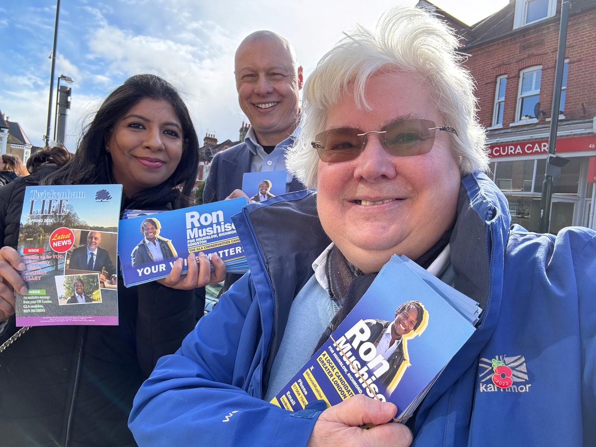 A day of campaigning action in Brentford in support of @RonnieMushiso and @LauraBlumenthal - both community champions who will make the positive difference when elected. And then onto Twickenham putting leaflets through letterboxes in St Margarets @TwickTories Jon4Twickenham