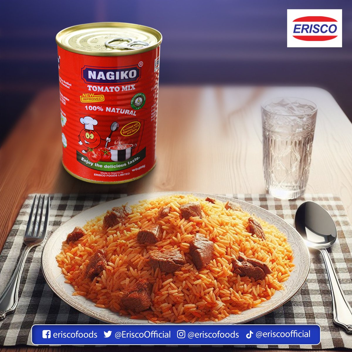 Nigerian families and chefs choose NAGIKO Tomato Mix for a party jollof with a delightful taste. NAGIKO is available in supermarkets nationwide.
#CulinaryDelight #eriscofood