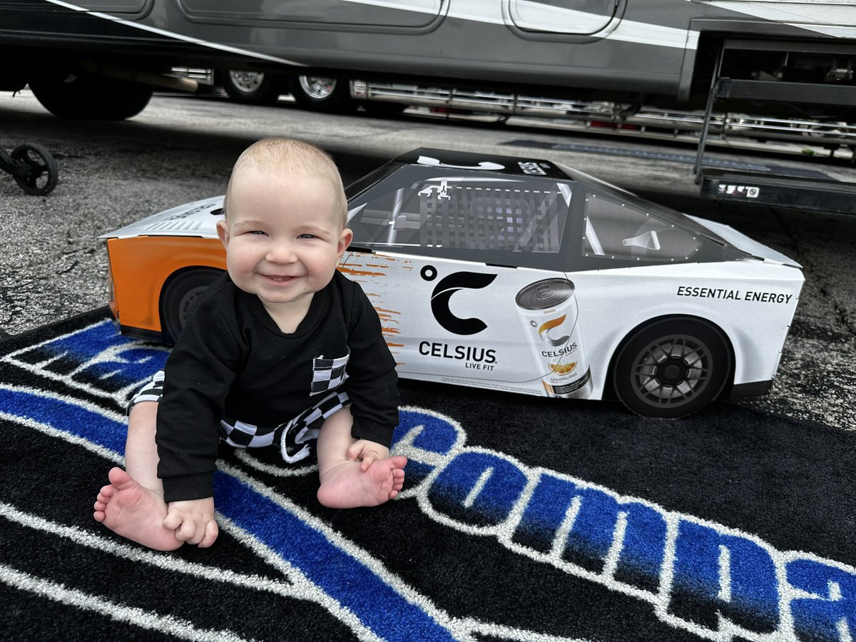 “Car’s ready, Dad!” - Aero, probably 🚗 Lil man is ready for race day in COTA 🤠