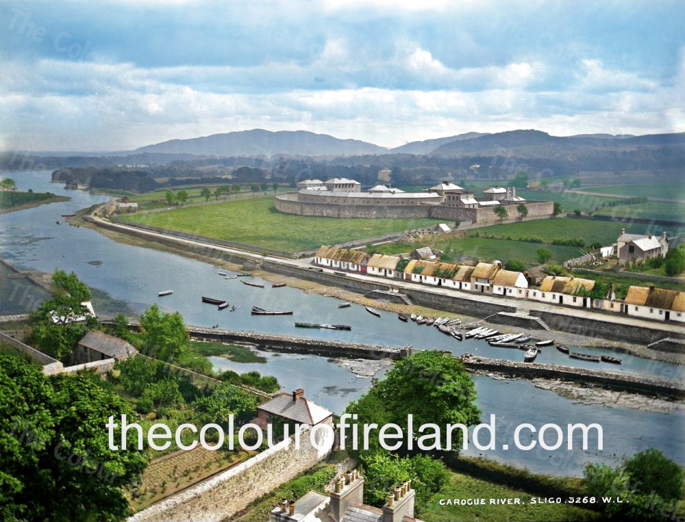 Bringing Ireland's Past to Life 🇮🇪🚣🎣🗝️ My colourised and restored photo from the 1890s, captured by Robert French. It offers a view of Sligo from the northern side of the Garavogue River, looking southwest, taken from the top of Calry Parish Church. The image features the…