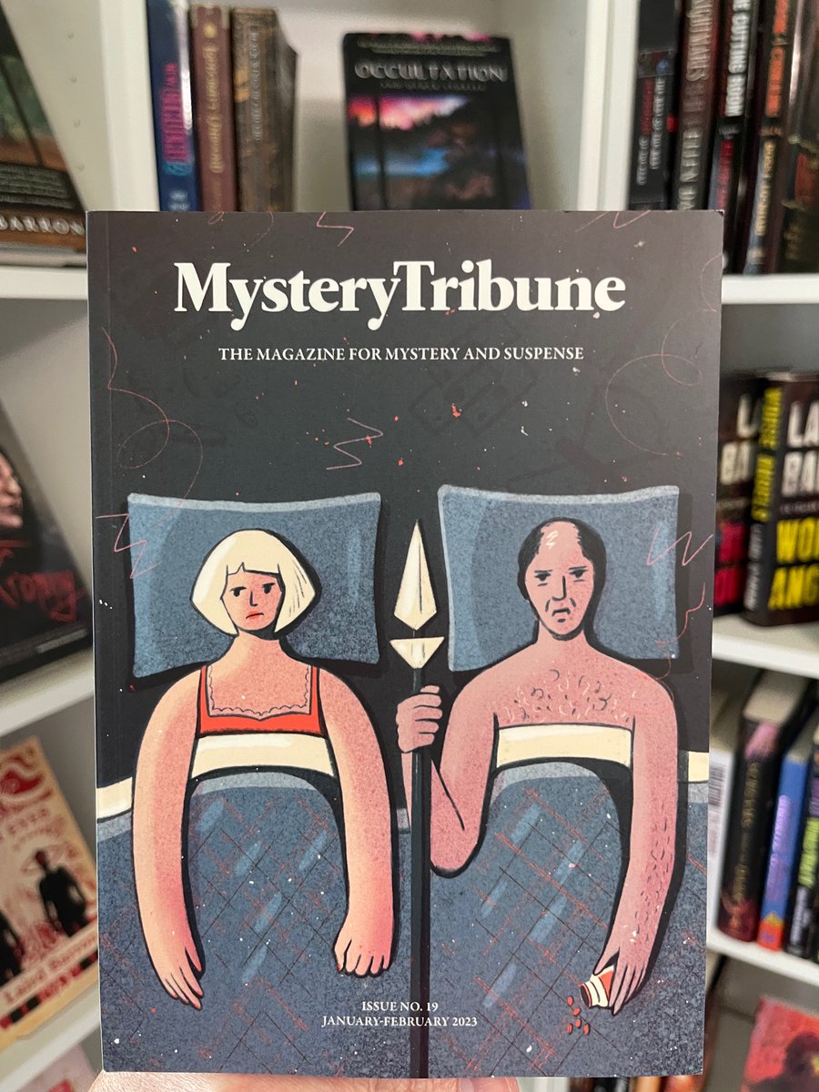 Thrilled to get a rare print copy of suspense mag @MysteryTribune no. 19! It contains the slowly creepy 'Lern to Dye' by @LairdBarron, a 2023 tale he says he's quite proud of. It's the cover story, with moody art by @annazart_. Available as ePub, only $8: mysterytribune.com/shop/magazine/…