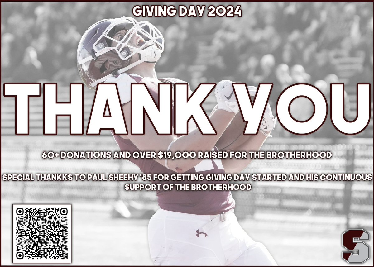THANK YOU to everyone who was able to support our football program this giving day‼️ We have the most supportive alumni, family, and friends and that is what makes our program so special‼️🔻 #BROTHERHOOD
