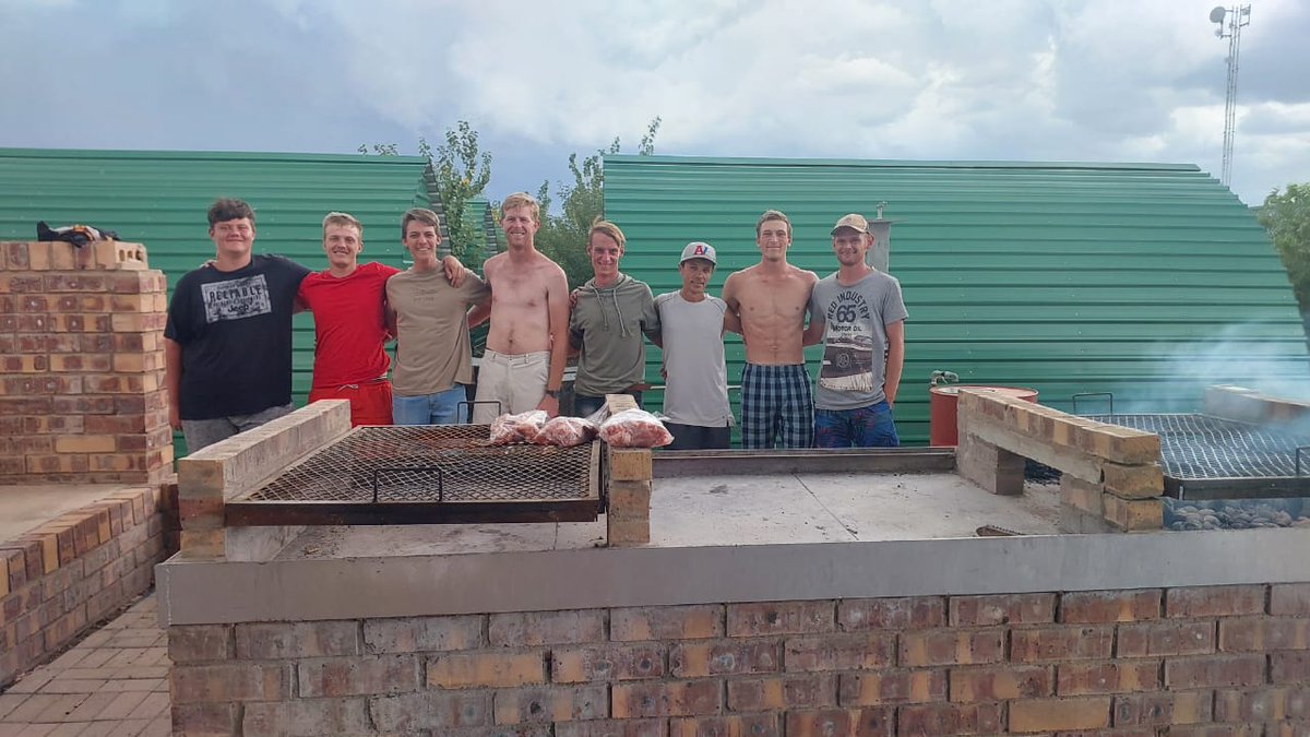 Handsome young Orania men having a lekker braai today. It was nice just to see them enjoying themselves together. Some come here for the ideology. Some come to study. Some come just to have a job and live in safety amongst their own. 🧡🤍💙💪🏻💪🏻💪🏻 #VolkstaatNow #Orania