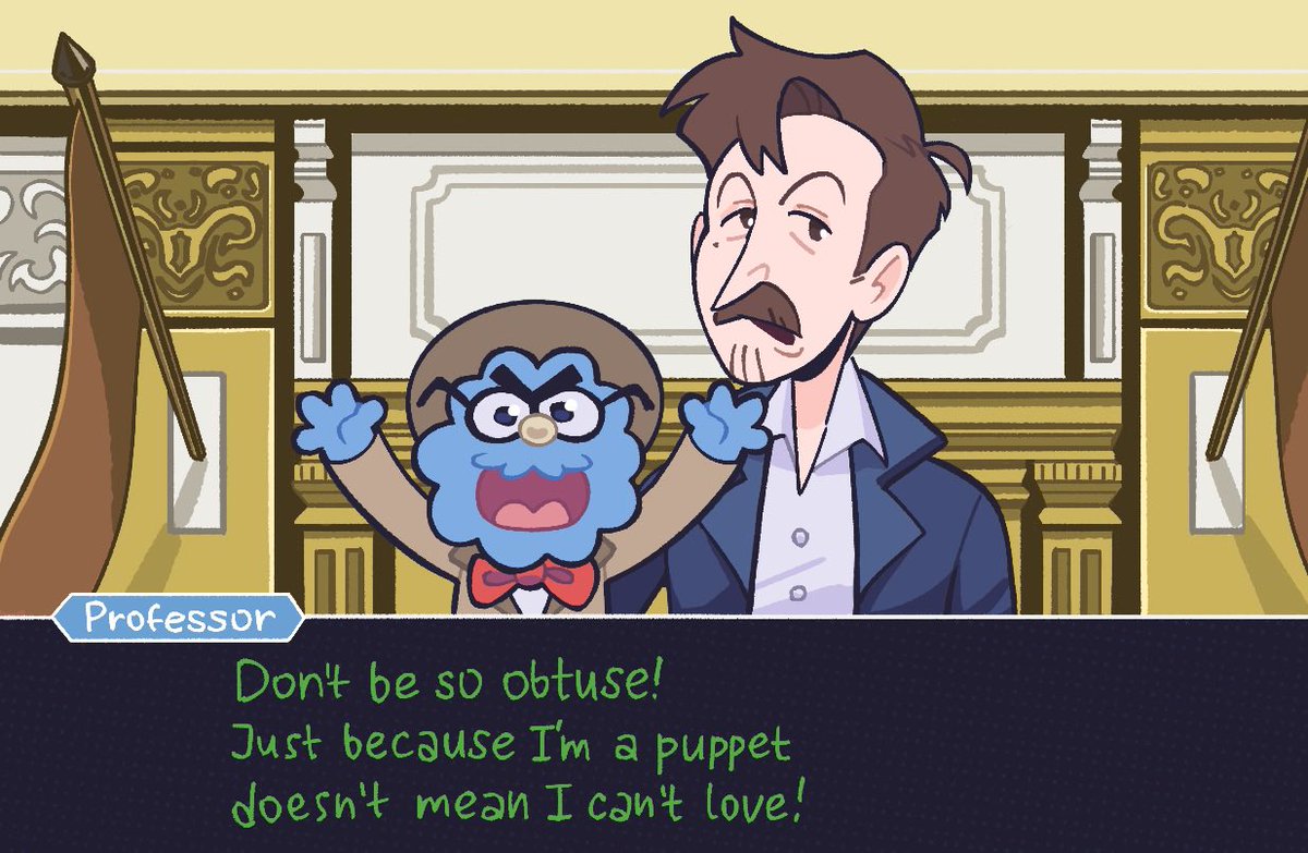 Vira_with_no_V's tweet image. This ep of Ace Attorney would’ve been so much better if they had the Professor in it, just saying 

#puppethistory #puppethistoryfanart #aceattorney #aceattorneyfanart