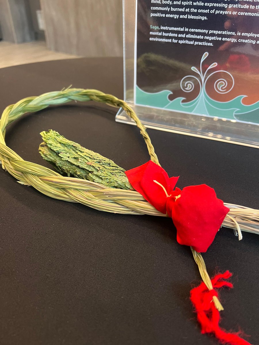 Traditionally, these medicine bundles were used to protect and cleanse the space. As we welcome the 2024 JUNO Opening Night Awards, we're proud to have this medicine bundle in our Centre to provide representation of the Mi'kmaw culture.