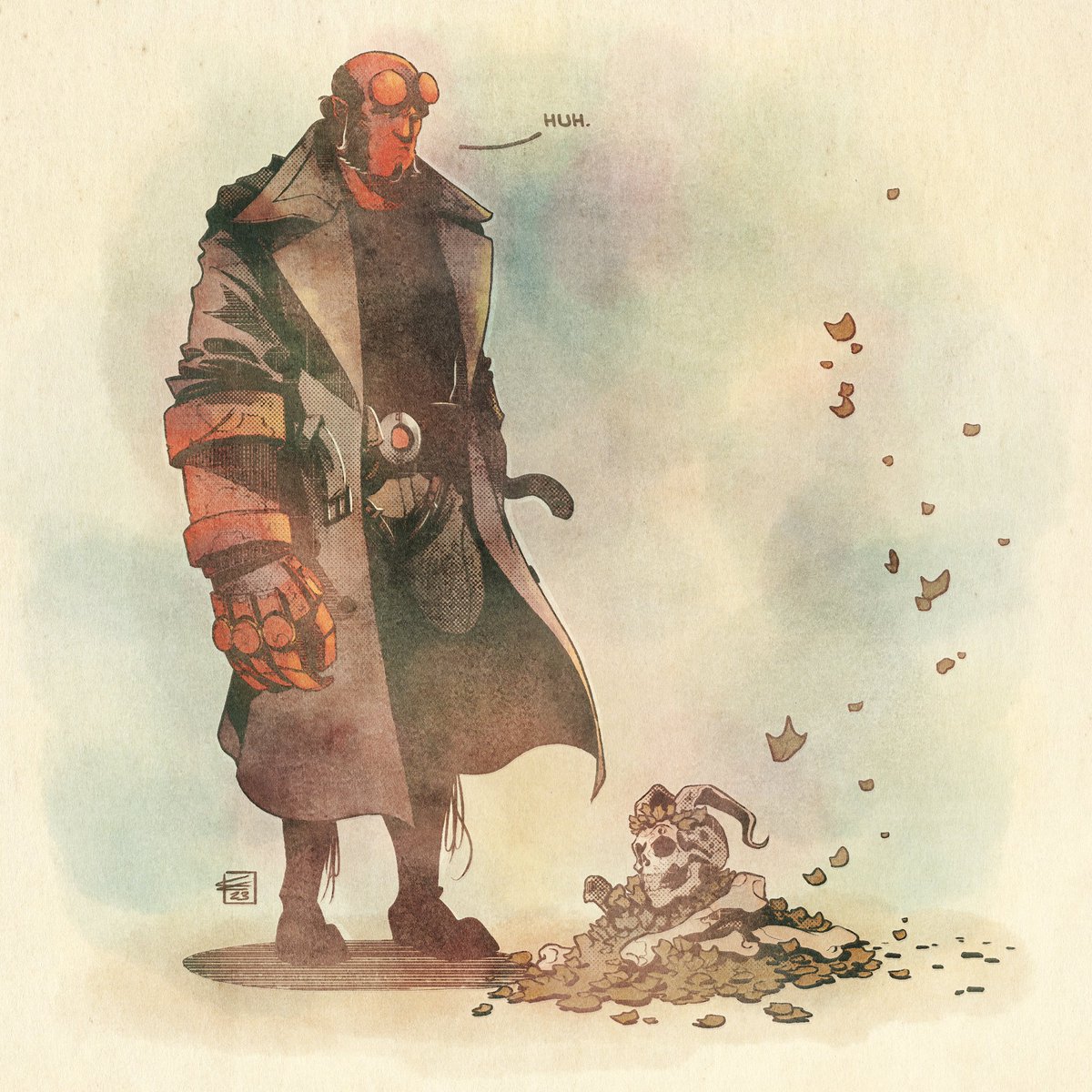 TheMarvelousMrC's tweet photo. A big old happy belated 30th birthday to Hellboy. I just think he's neat. https://t.co/Ii8RWdwp5v