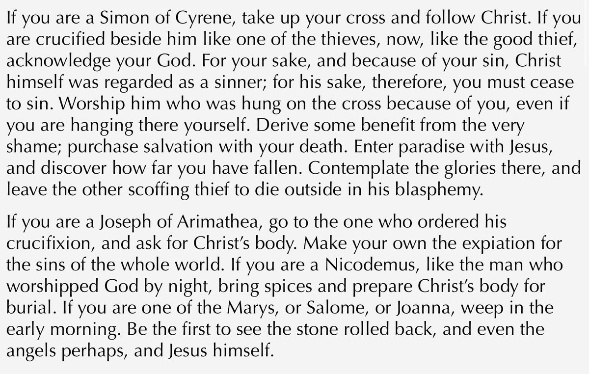 A well known passage from #StGregoryNazienzen leads us into #HolyWeek2024. #OfficeofReadings #DivineOffice