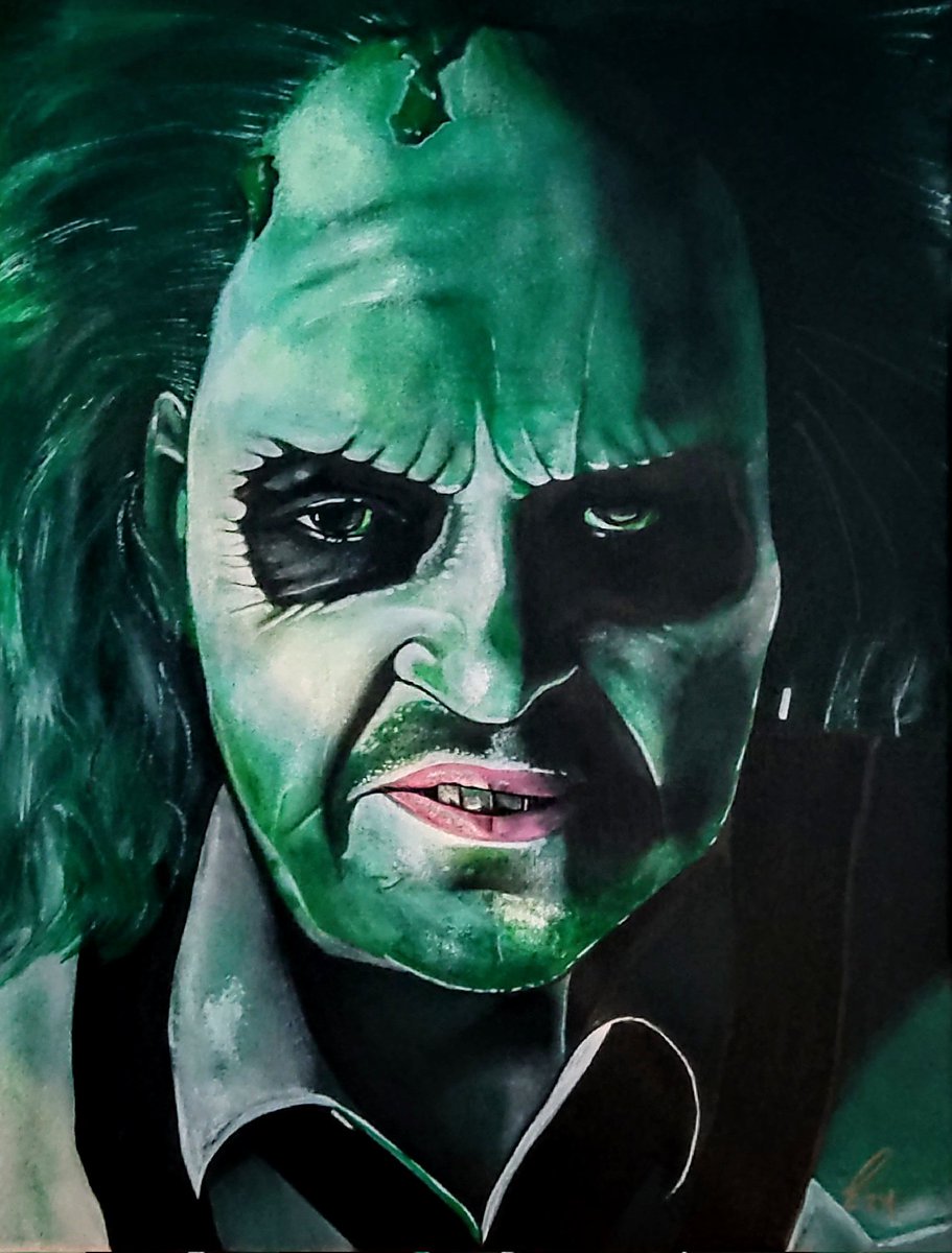New small canvas painting I just finished!! #acrylicpaint #beetlejuice #michealkeaton #timburton #beetlejuicebeetlejuicebeetlejuice #realism #art #horror #2024 #green #ghosts #ghostwiththemost @timburton @FANGORIA @creepydotorg @BDisgusting