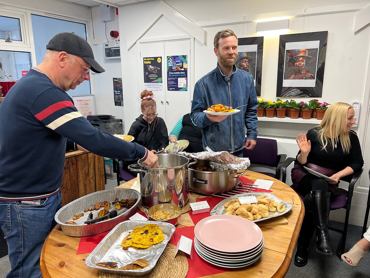 A  huge thank you to all our Cookspace volunteers for generously giving  their time and skill to prepare amazing and really tasty food for our  events. This was the second meal cooked to share on Thurs, but we're often too busy to photograph before the food gets eaten!
