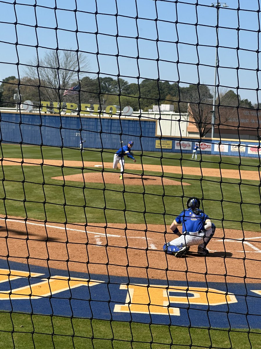 Let’s play “Where at Tupelo High” is Dr. Thomas today 💙💛💙💛 📍# 3 @goldenwavebsb ⚾️ Beat Germantown 💪🏽💪🏽