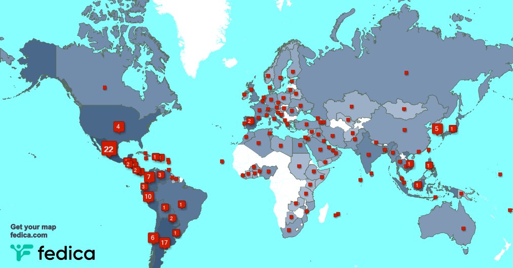 I have 7 new followers from Colombia, and more last week. See fedica.com/!suganraveng97