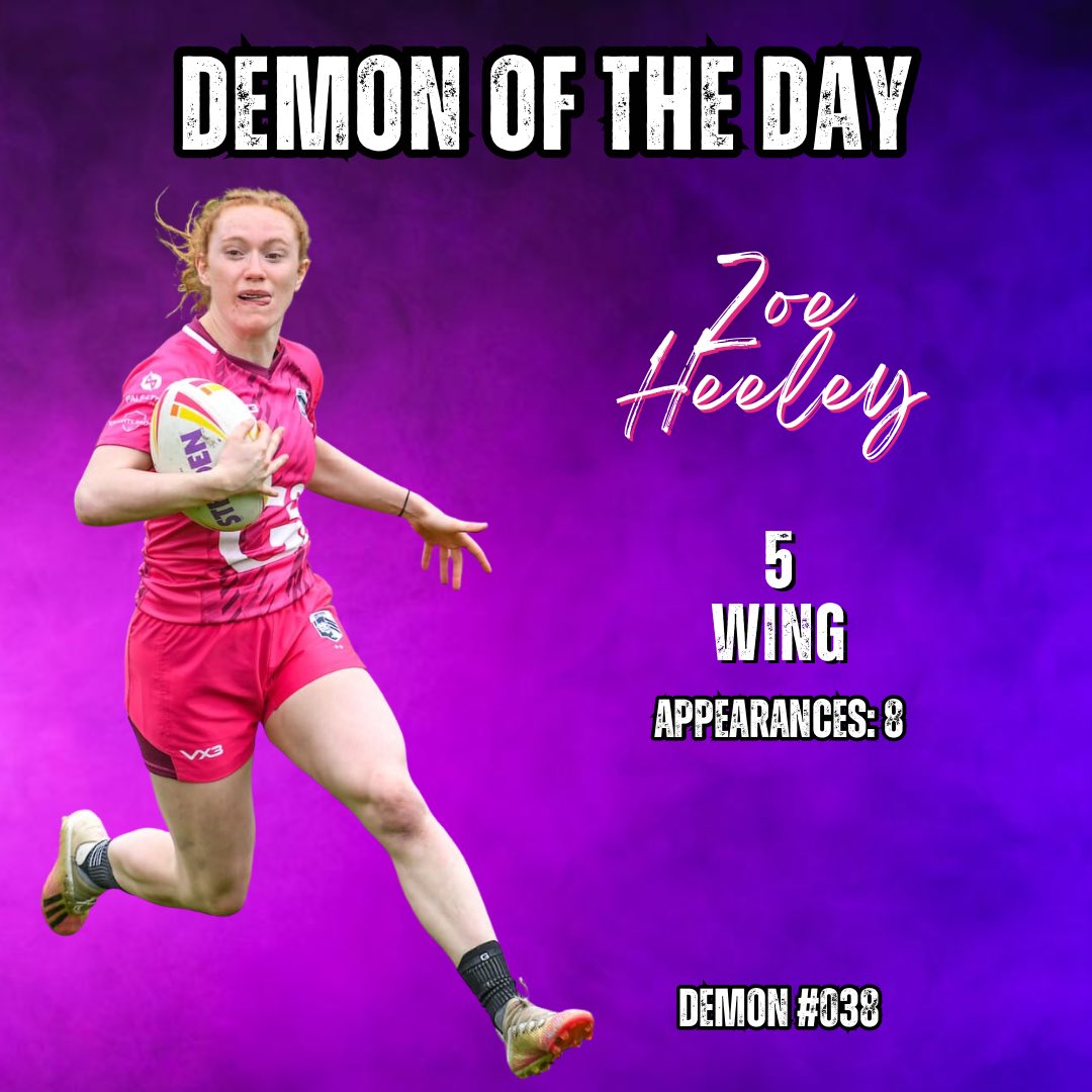 CardiffDemons's tweet photo. 💥 Zoe “Catch Me If You Can” Heeley💥 

This one scoring tries for fun today, Not 1, Not 2, Not even a hatrick, but 5 tries! Some epic solo efforts as well as some perfect finishes to our set plays🔥

@zoeheeley_ Awarded our Demon of the Day - Da Iawn 🤜🏼🤛🏼

#DemonOfTheDay #Wheels https://t.co/BpEUBRJ6FK