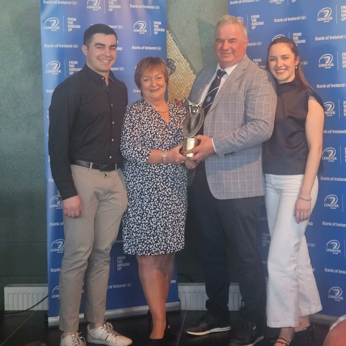 🏆 Winner Winner 🏆 Congratulations to our own John Treacy who has won the @LeinsterRugby Sean O'Brien Award 🏆 which celebrates volunteerism in the domestic game. Well done John 👏🔵⚪️🔵⚪️